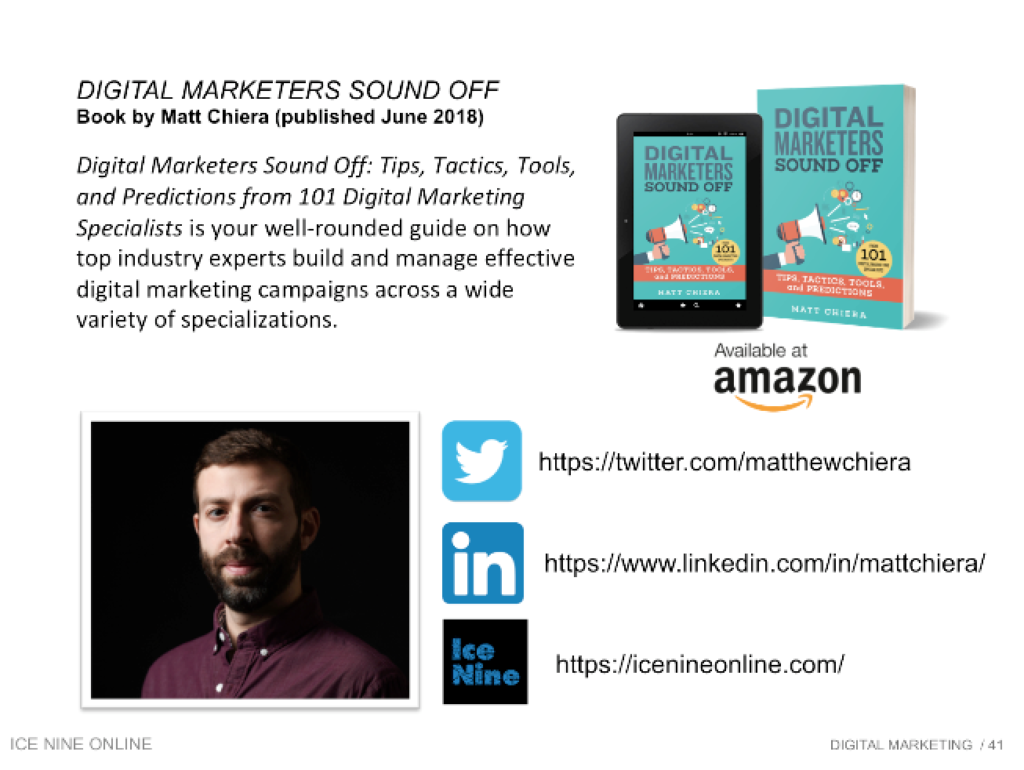 Digital Marketers Sound Off by Matt Chiera